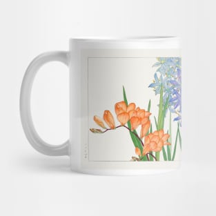 Freesia Flower Japanese Woodblock Art by Tanigami Konan Mug